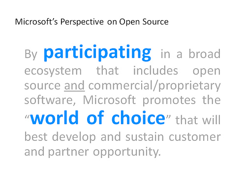 Microsoft's perspective on Open Source